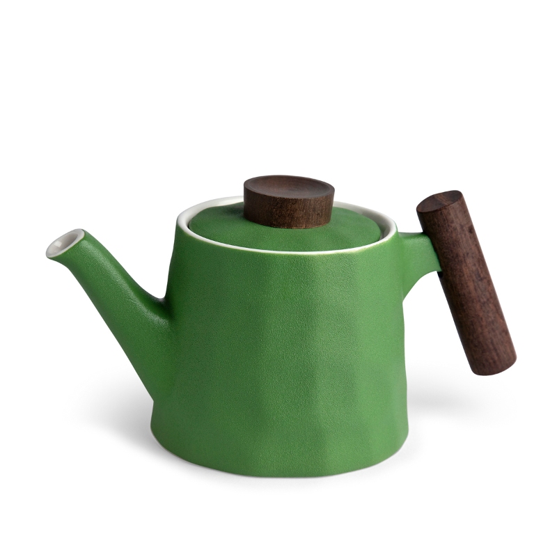teiera in porcellana artigianale fine bone china colore verde